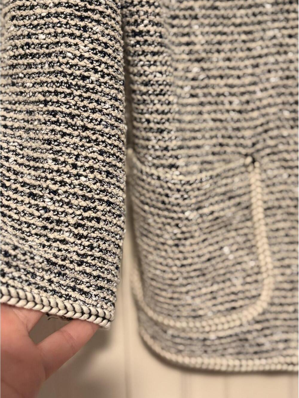 Max Studio Black & White Tweed Knit Blazer Jacket Quiet Luxury Office Chic - Picture 3 of 5